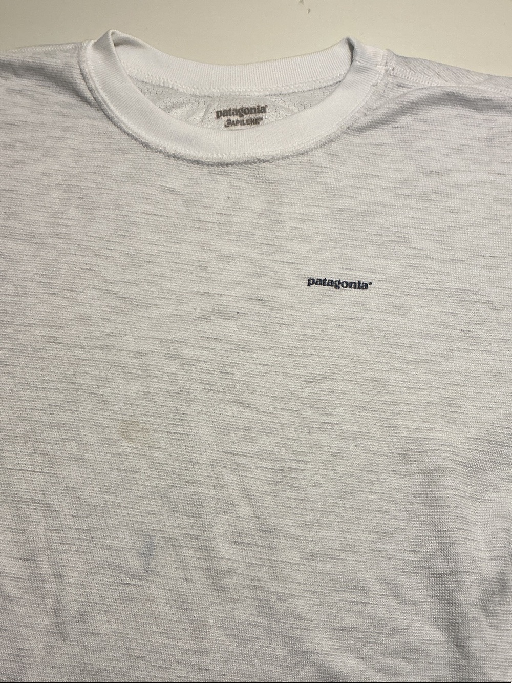Patagonia Men’s White Short-Sleeve Crew Tee with Small Logo